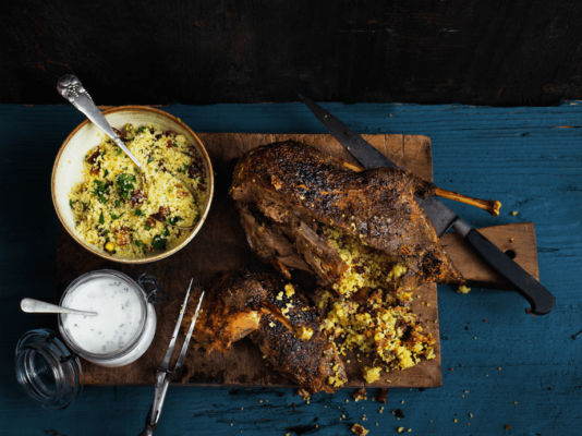 Vildtopskrift på helstegt gås